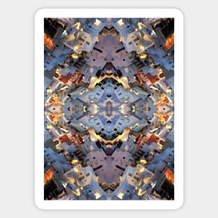 Santorini island abstract kaleidoscopic pattern Sticker